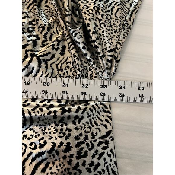 Vintage Joanna Womens Button Up Blouse Size Medium Metallic Coated Animal Print - Picture 7 of 8